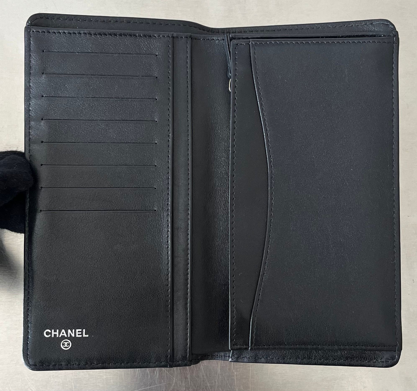 Chanel Matelasse Lackleder CC Geldbörse