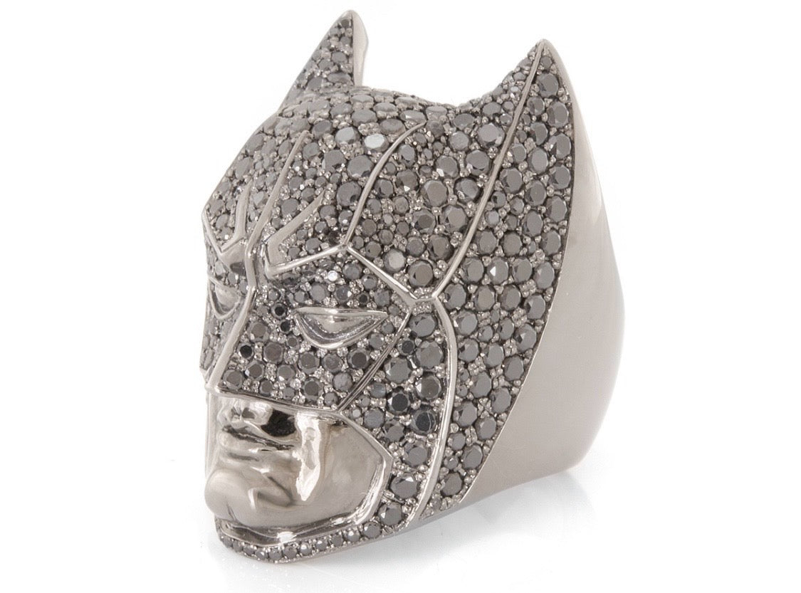 One Of A Kind Batman Ring 750/- Weißgold 3,73ct schwarze Diamanten