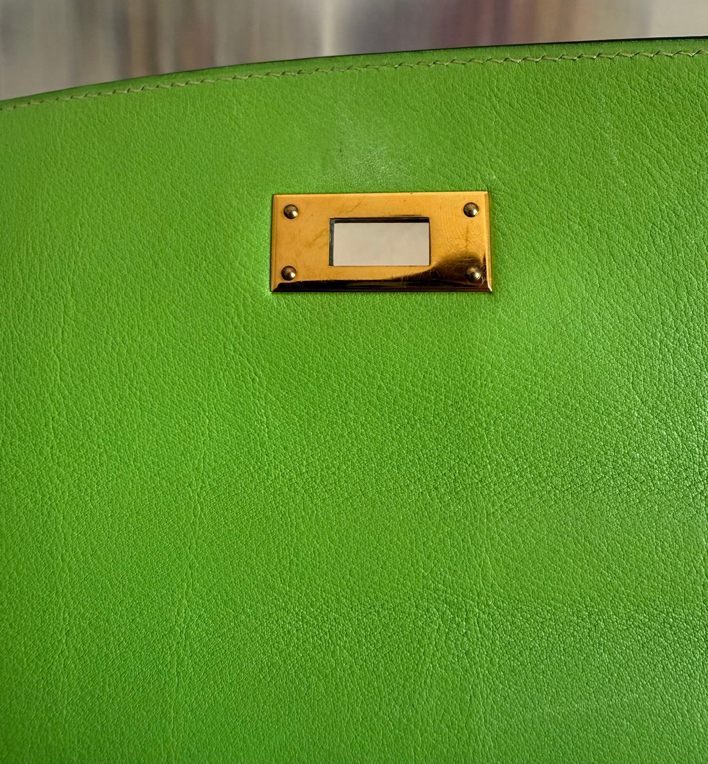 Hermès Kelly 32 Vert Pomme Gulliver Retourné