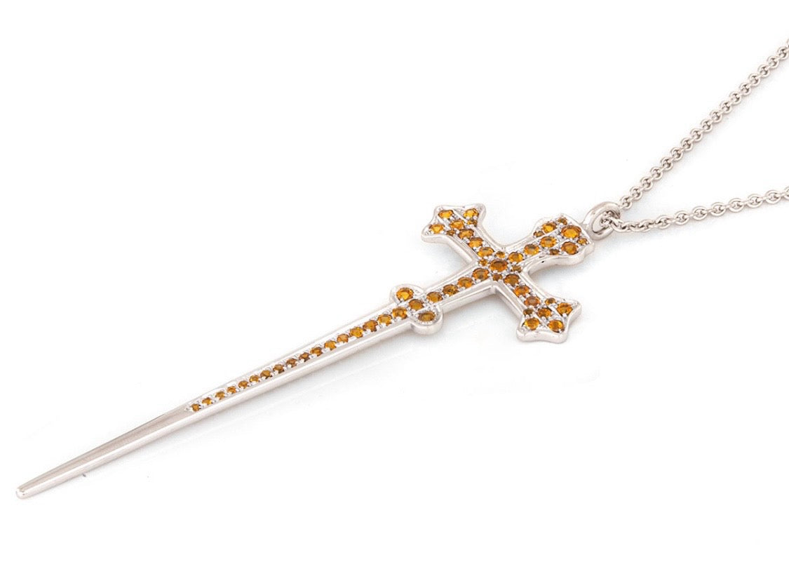 One Of A Kind Collier Saphir Kreuz 750/- 5,36ct