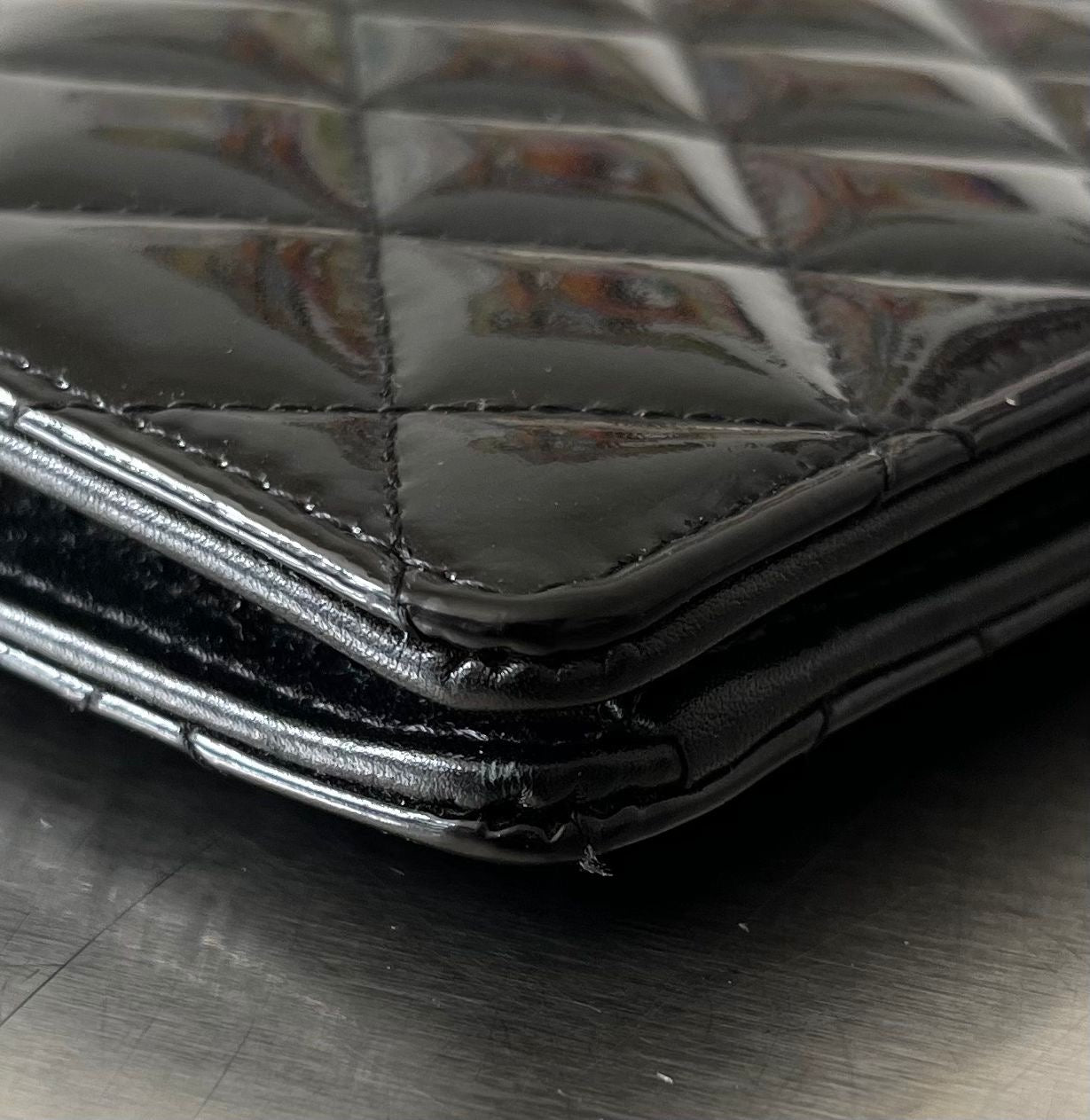 Chanel Matelasse Lackleder CC Geldbörse