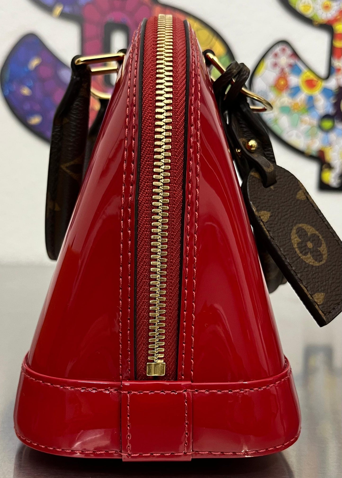Louis Vuitton Alma BB Vernis Miroir Rot