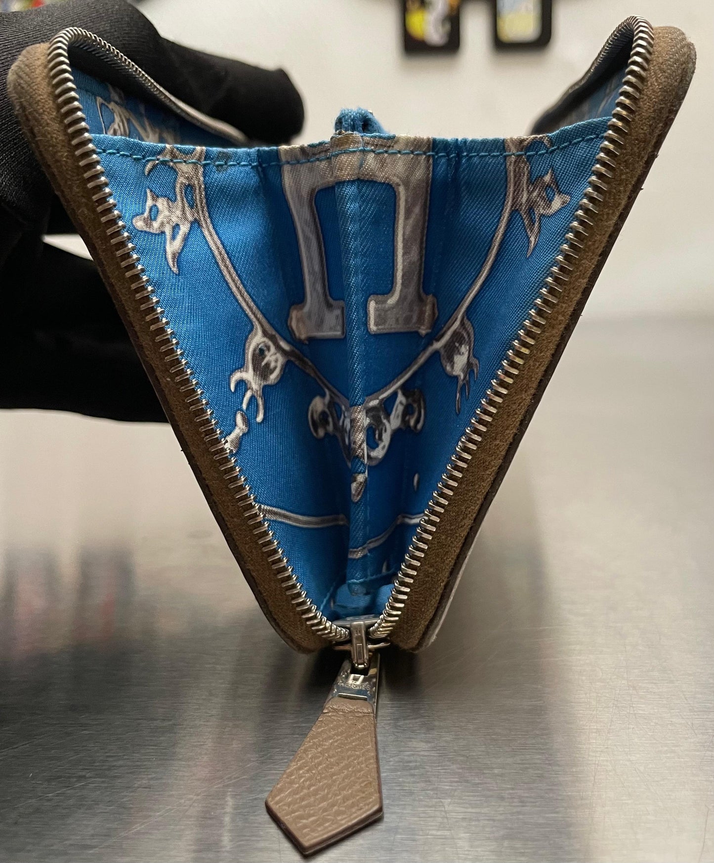 Hermès Geldbörse Silk'in Epsom Etoupe