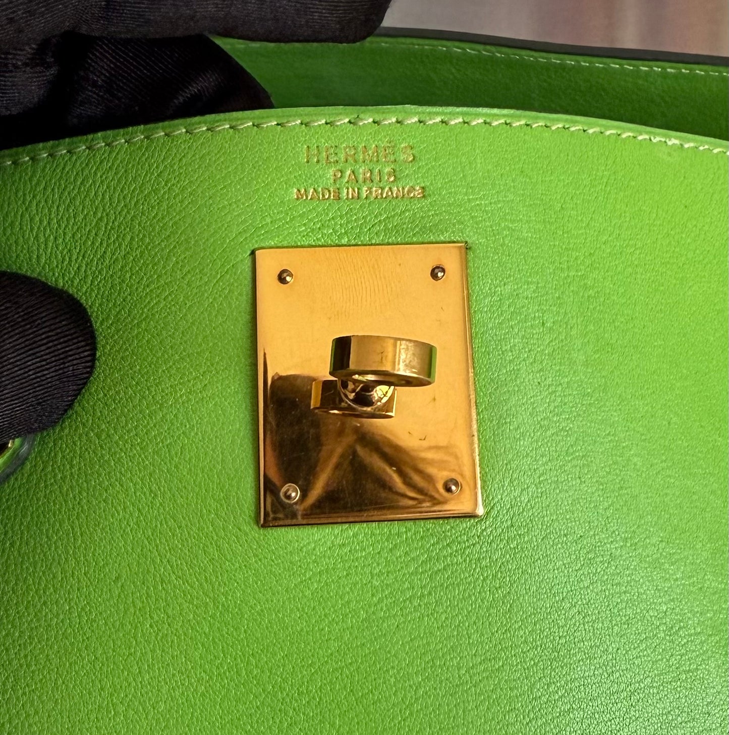 Hermès Kelly 32 Vert Pomme Gulliver Retourné