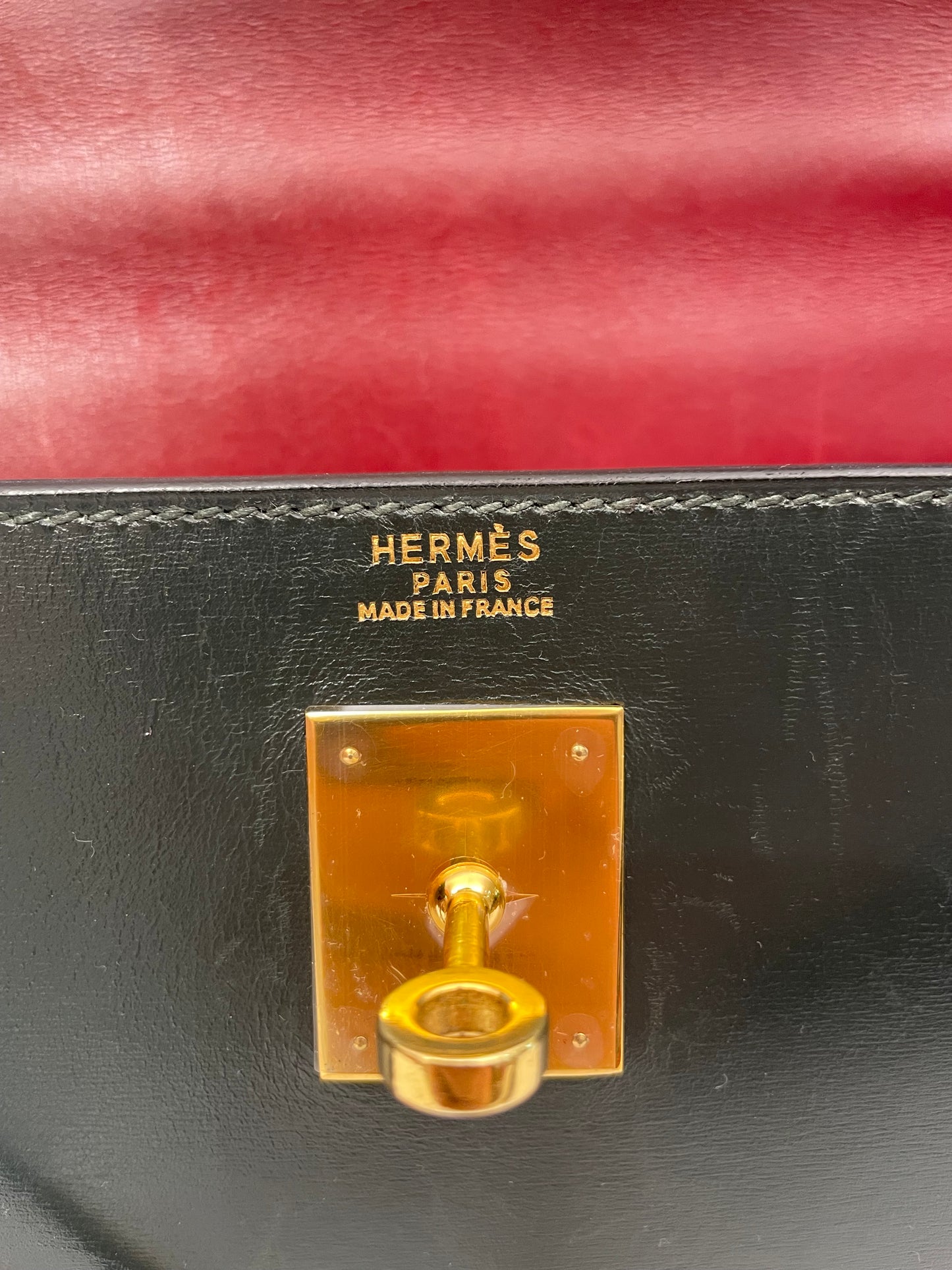 Hermès Kelly 32 Special Box Calf Tri-Color Sellier