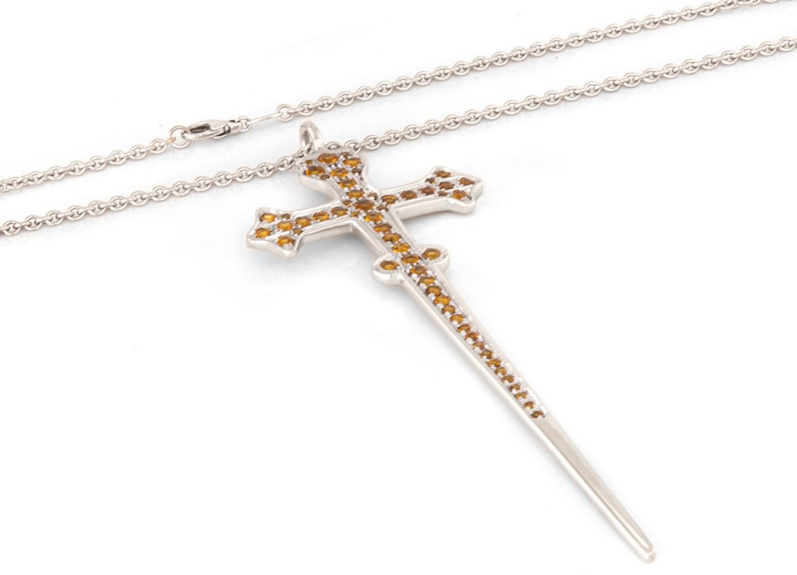 One Of A Kind Collier Saphir Kreuz 750/- 5,36ct