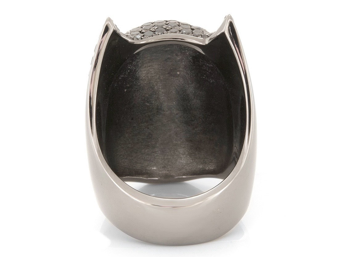 One Of A Kind Batman Ring 750/- Weißgold 3,73ct schwarze Diamanten