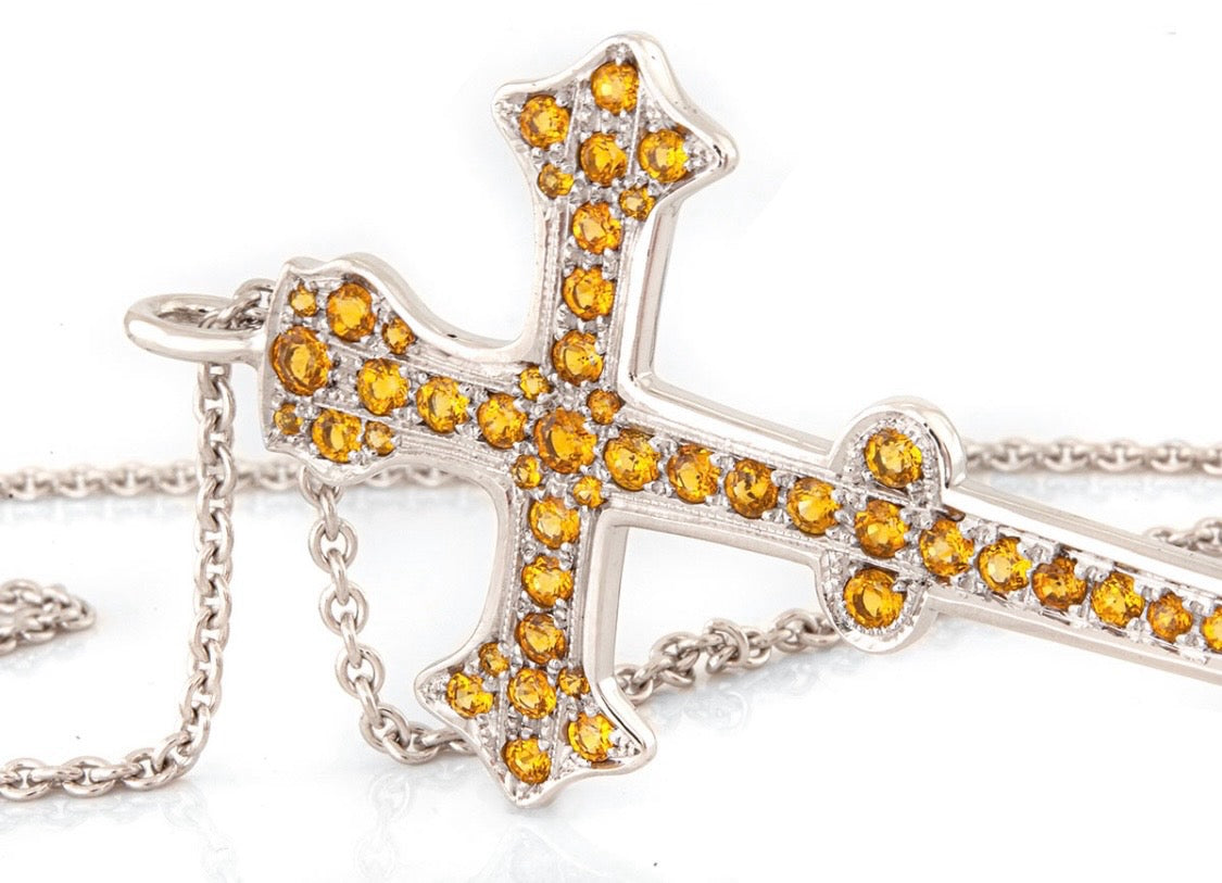 One Of A Kind Collier Saphir Kreuz 750/- 5,36ct