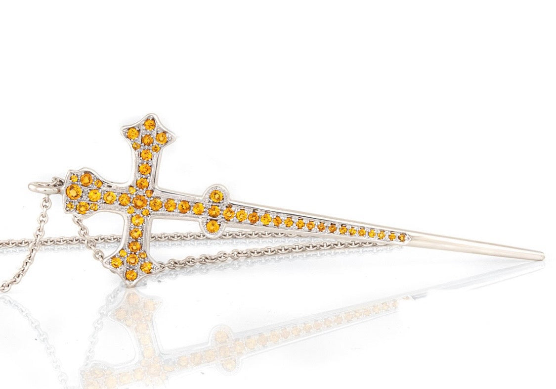 One Of A Kind Collier Saphir Kreuz 750/- 5,36ct