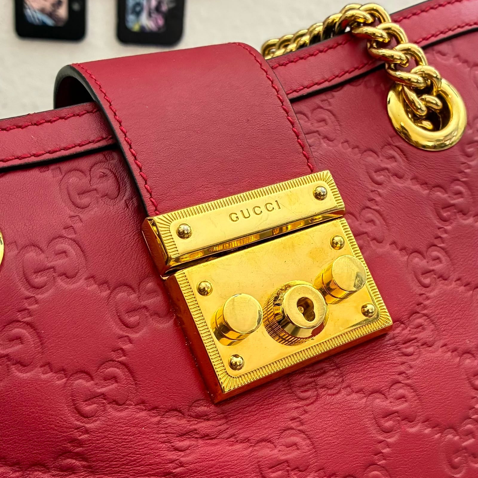 Gucci Guccissima Leder Small Padlock