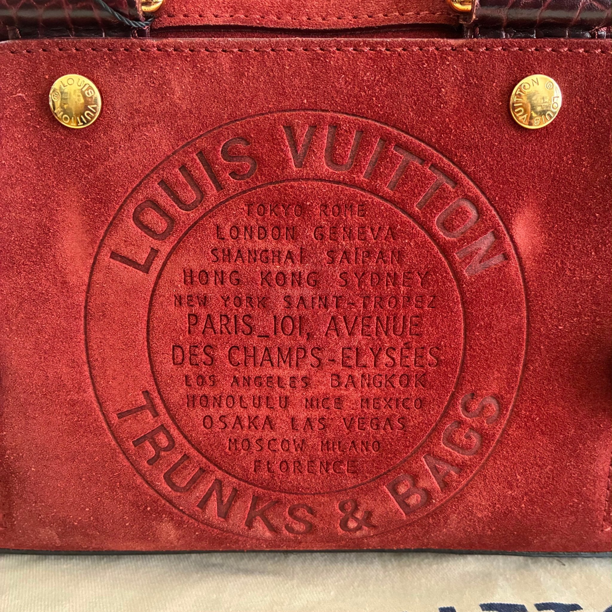 Louis Vuitton Havane Stamped Trunk Bowler Bag