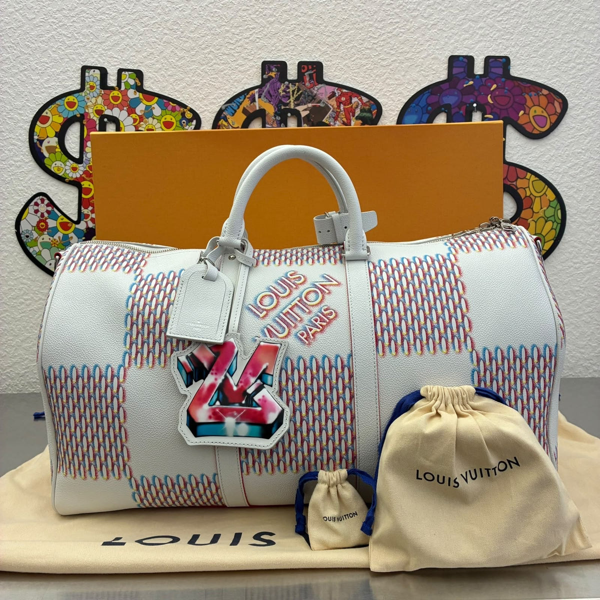 Louis Vuitton Keepall 50 Bandoulière Damier Spray, Virgil Abloh Fall/Winter 2022