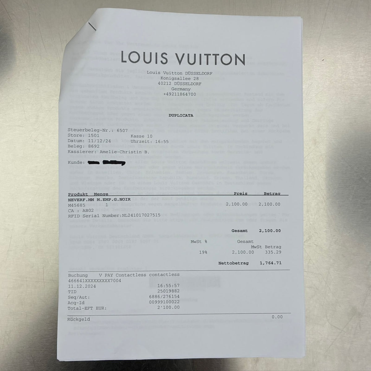 Louis Vuitton Neverfull MM Monogram Empreinte