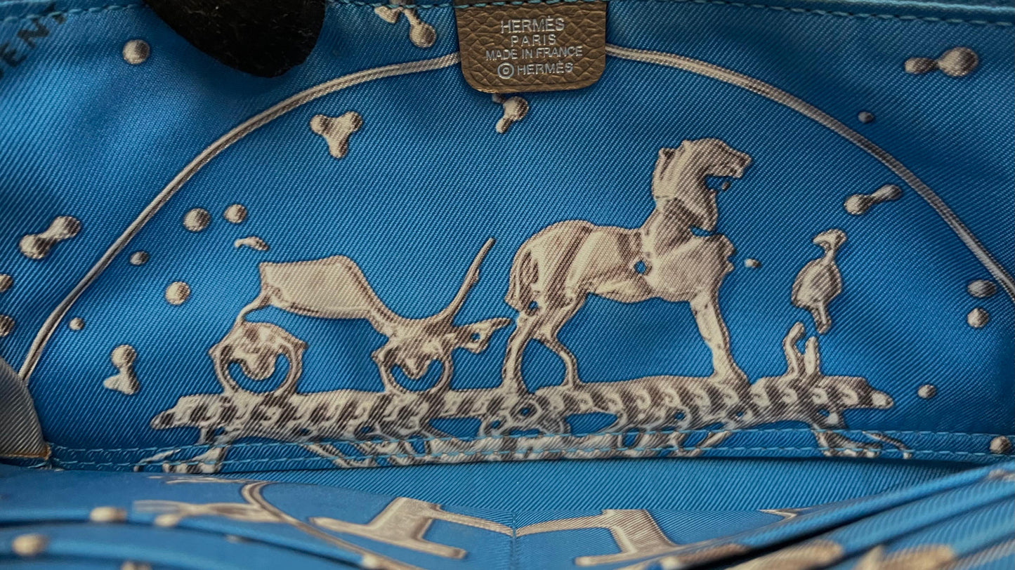 Hermès Geldbörse Silk'in Epsom Etoupe