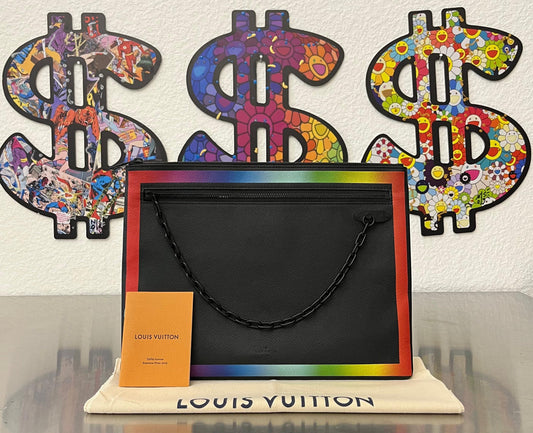 Louis Vuitton A4 Taiga Rainbow Pochette