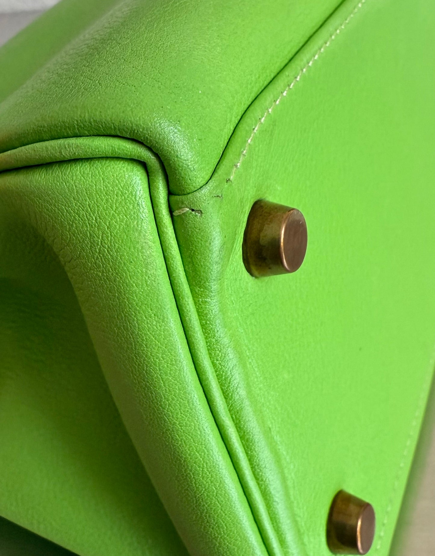 Hermès Kelly 32 Vert Pomme Gulliver Retourné
