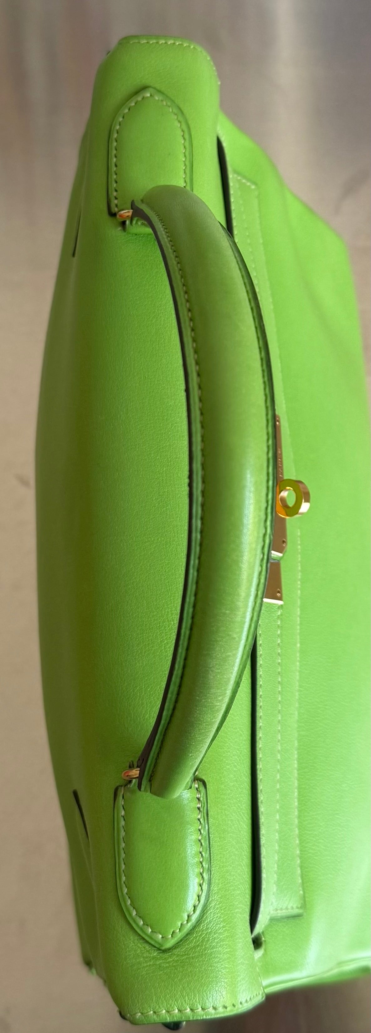 Hermès Kelly 32 Vert Pomme Gulliver Retourné