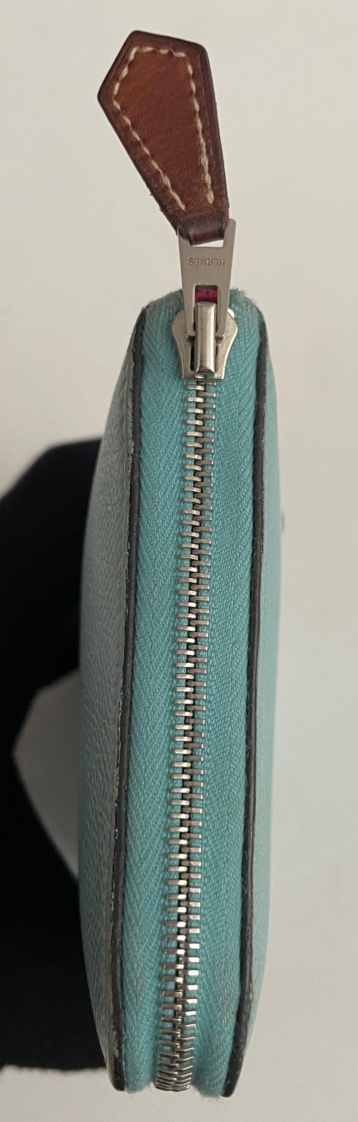 Hermès Geldbörse Silk'in Epsom Bleu Atoll