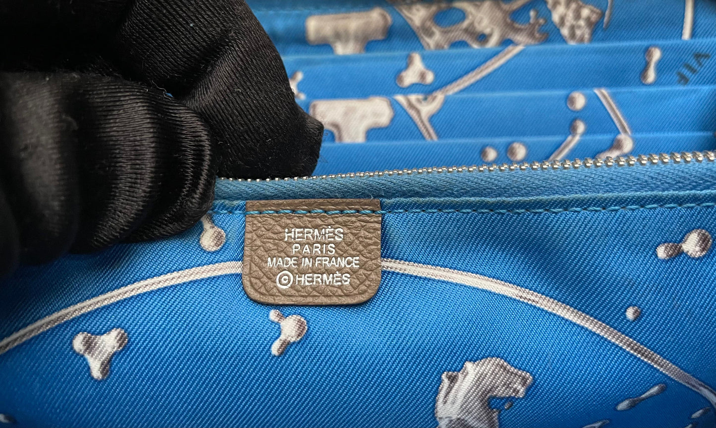 Hermès Geldbörse Silk'in Epsom Etoupe