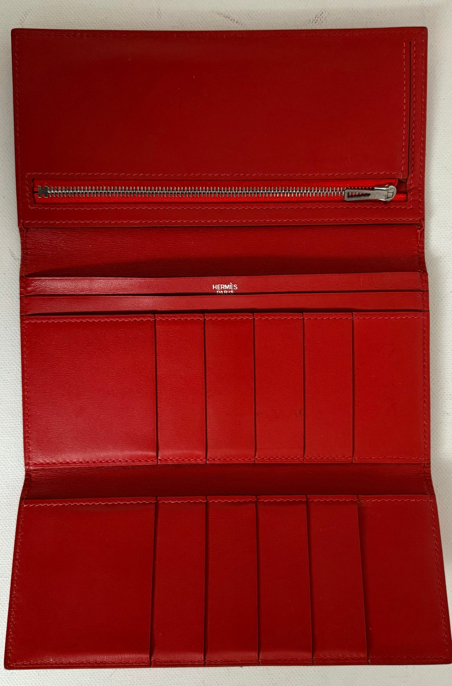 Hermès Geldbörse Béarn Rouge Vif Box Calf