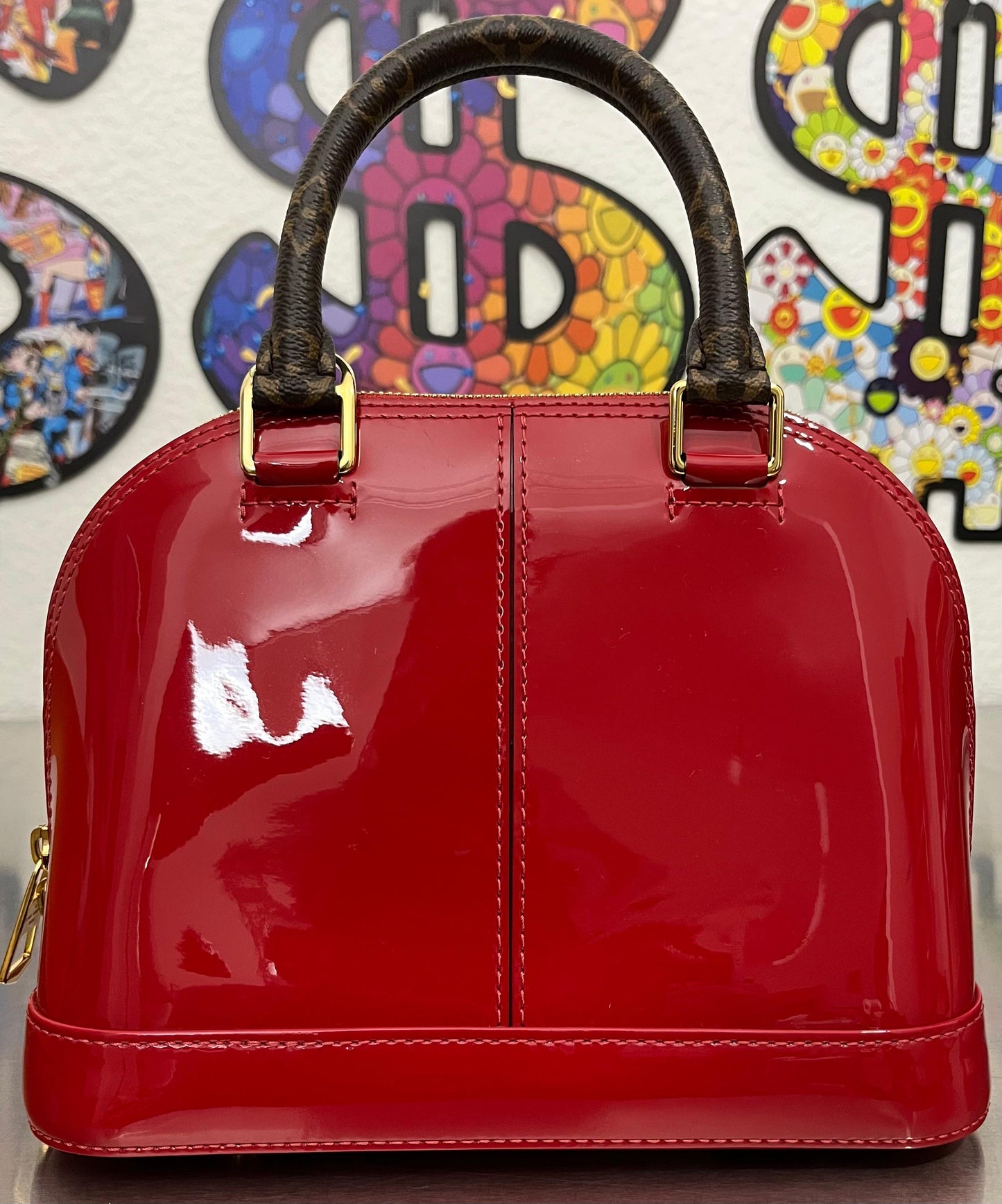 Louis Vuitton Alma BB Vernis Miroir Rot