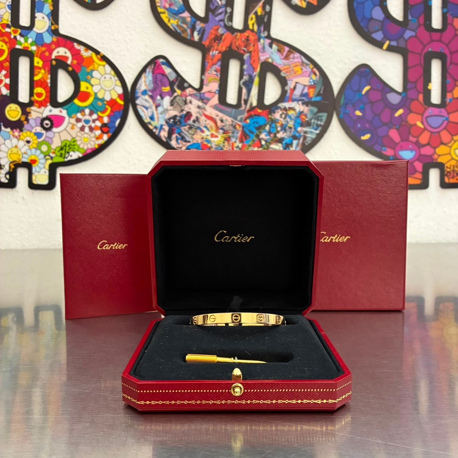 Cartier Love Armreif Klassisches Modell Gelbgold Größe 17