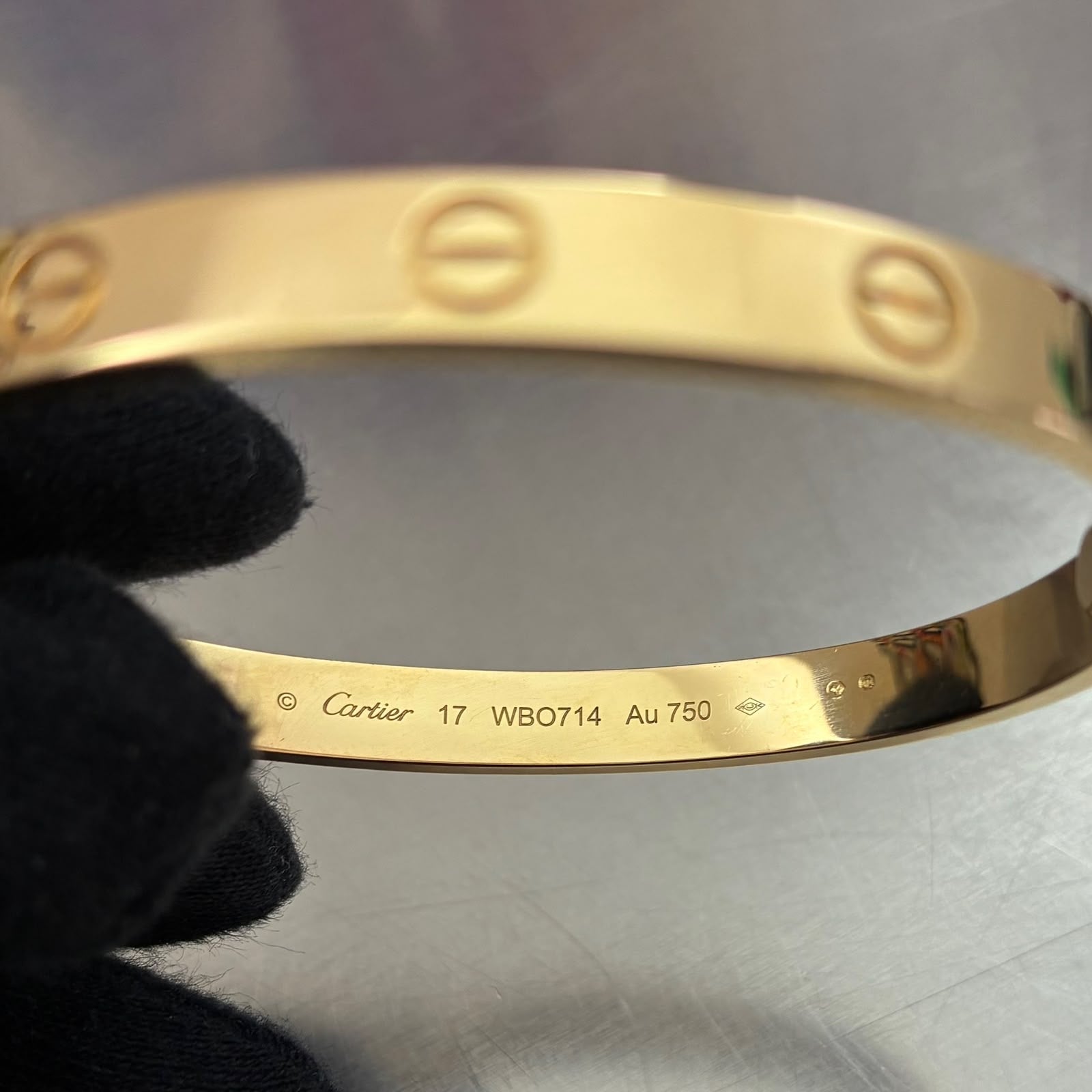 Cartier Love Armreif Klassisches Modell Gelbgold Größe 17