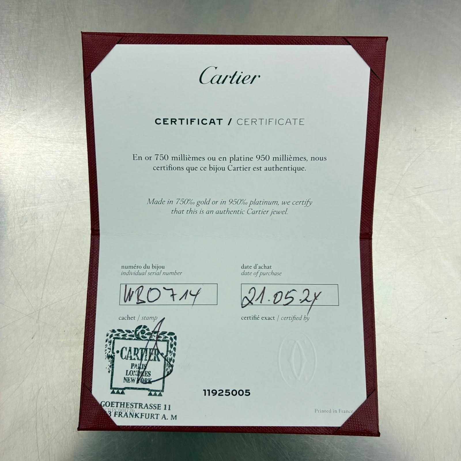 Cartier Love Armreif Klassisches Modell Gelbgold Größe 17
