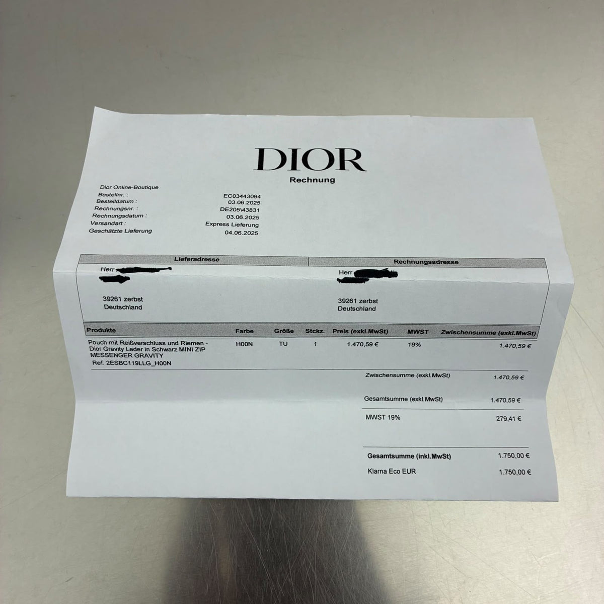 Christian Dior Pouch Mini Zip Gravity