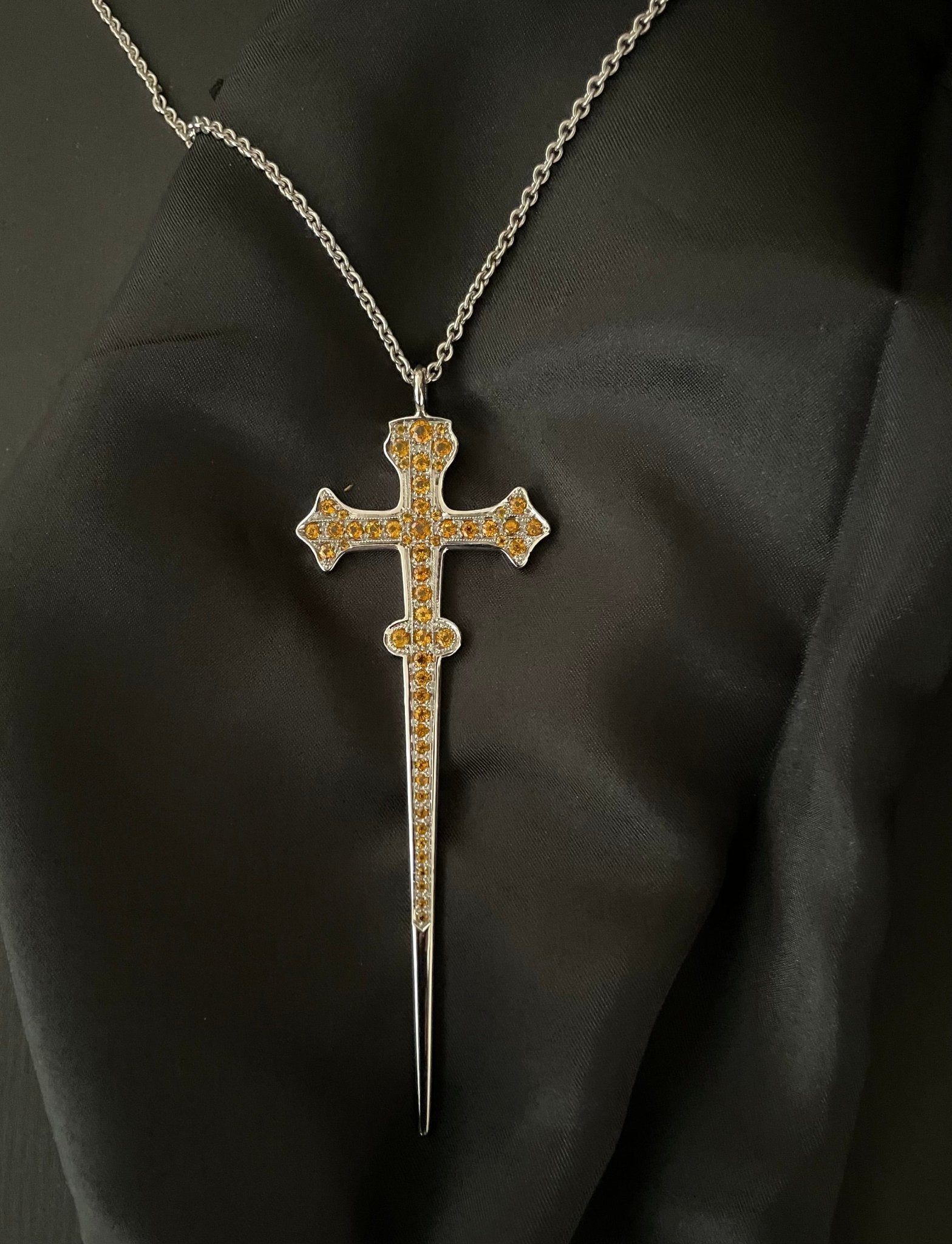 Collier Saphir Kreuz 750/- 5,36ct