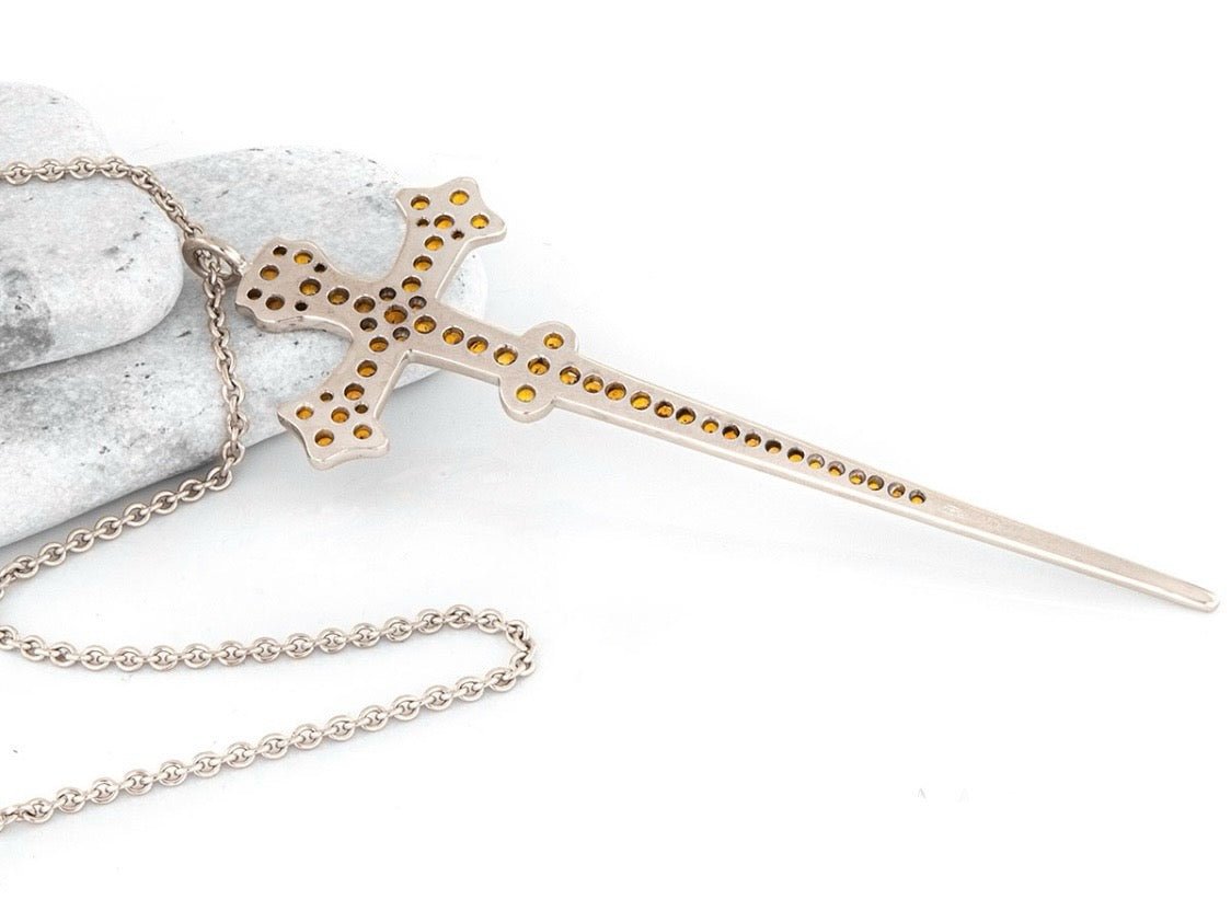 Collier Saphir Kreuz 750/- 5,36ct