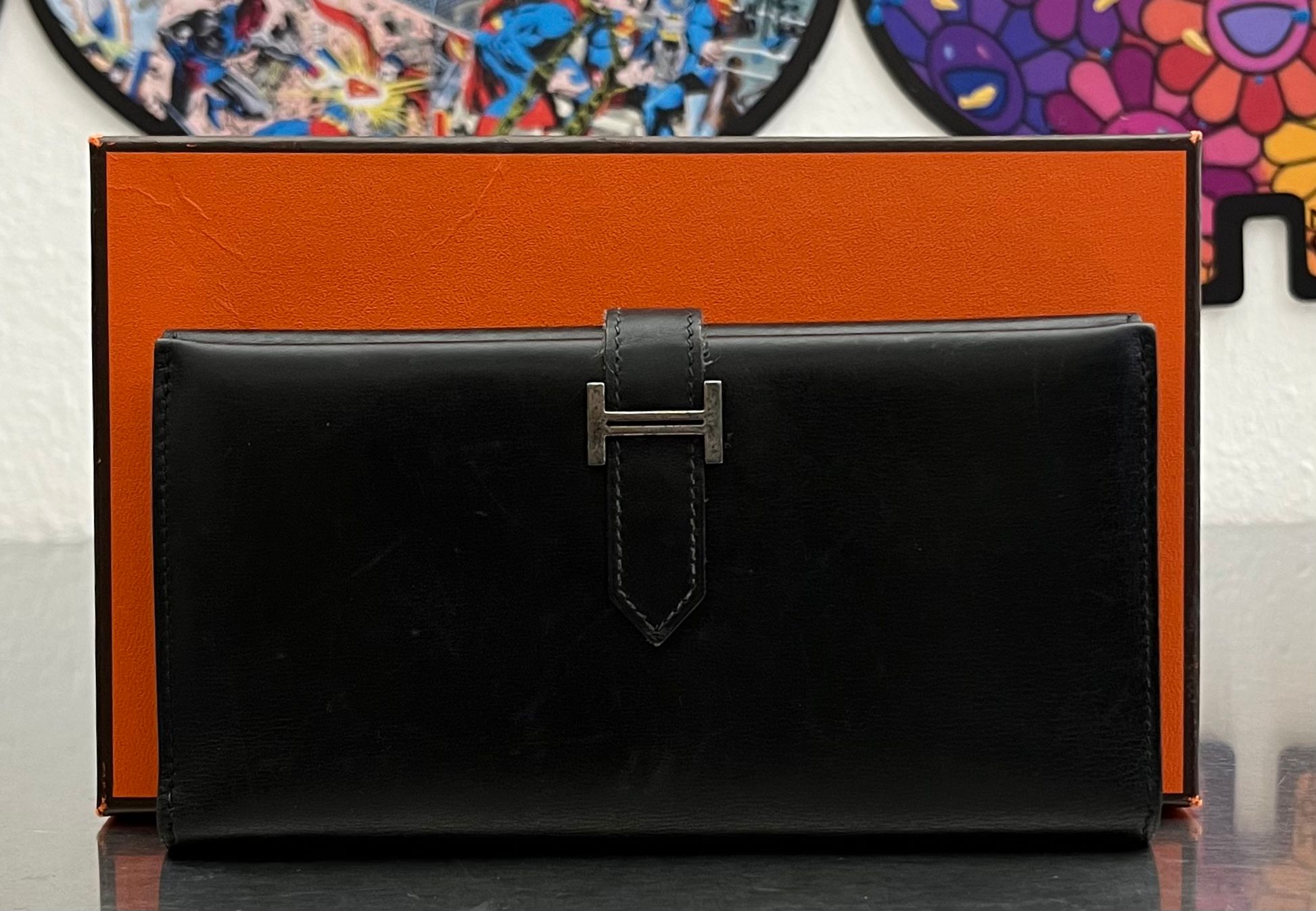 Hermès Geldbörse Béarn Soufflet Box - Calf