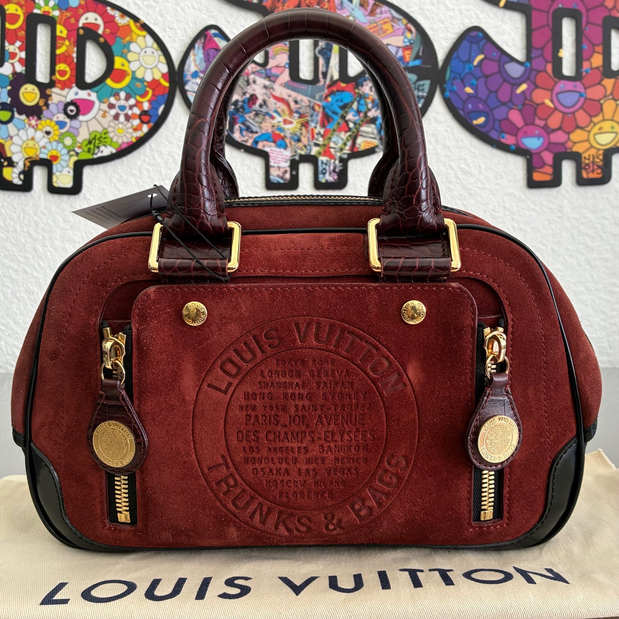 Louis Vuitton Havane Stamped Trunk Bowler Bag