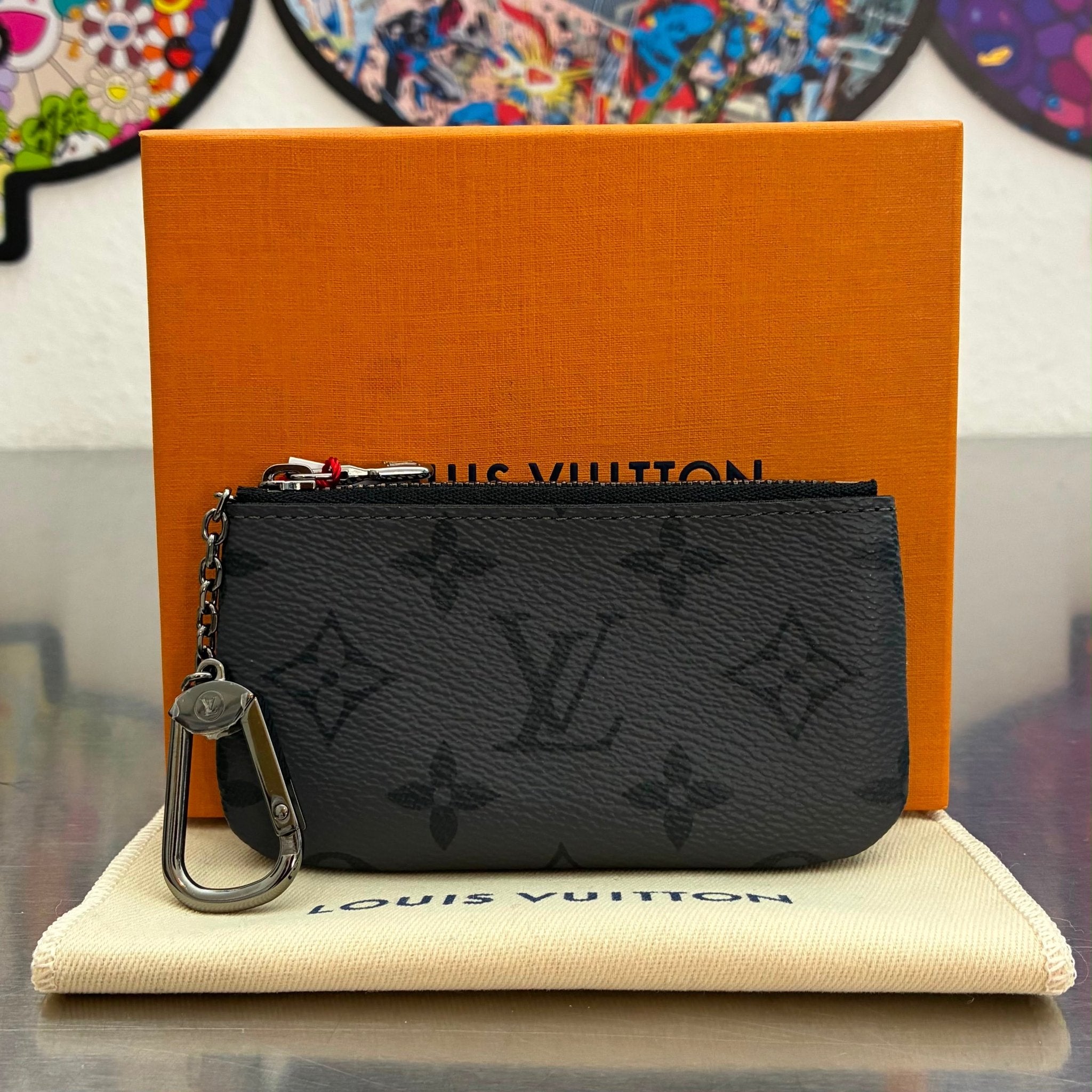 Louis Vuitton Key Pouch Monogram Eclipse / Eclipse Reverse